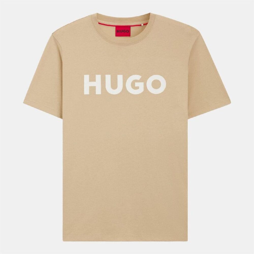 Hugo Mens Dulivio Contrast Logo T-Shirt / Medium Beige